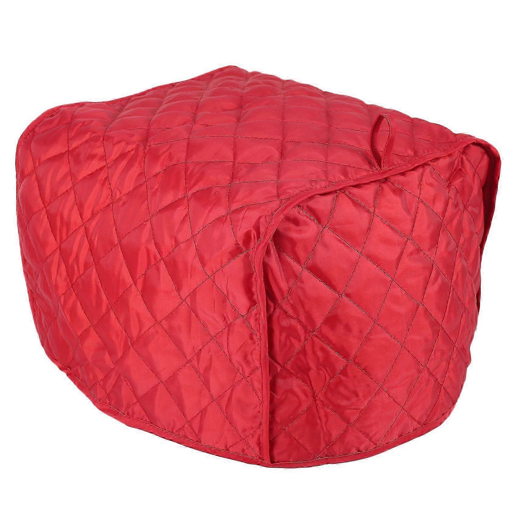 Polyester Quilted Four Slice Toaster Appliance Dust-Proof Cover (Red)