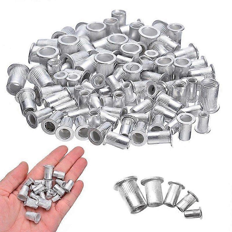 Threaded Rivet, 100 Pieces Rivet Nut, Threaded Rivet, Rivet Nut Flat Head Threaded, M4 M5 M6 M8
