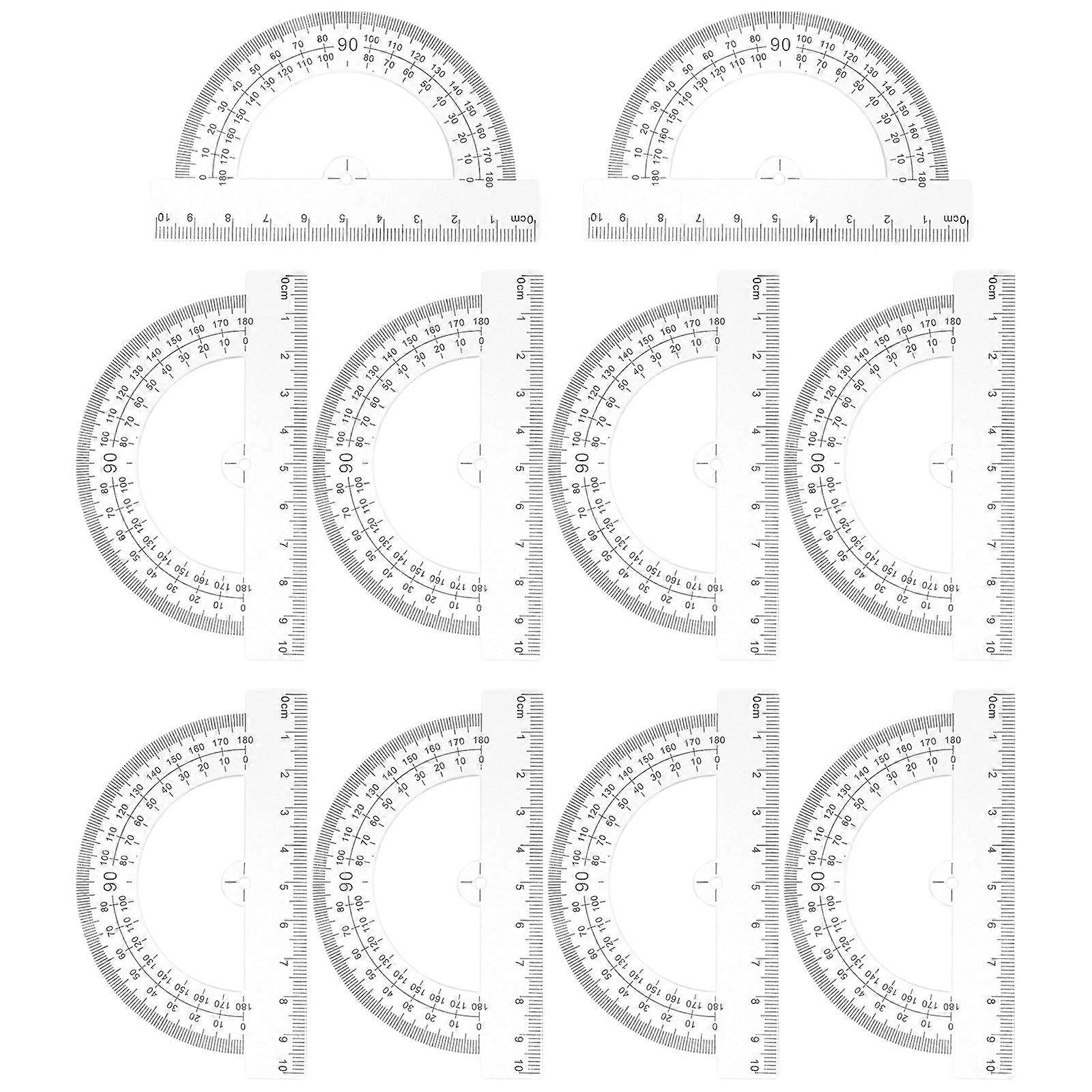 10Pcs Measuring Protractor Half Circle Protractor Plastic Protractor Convenient Measurement Protractor