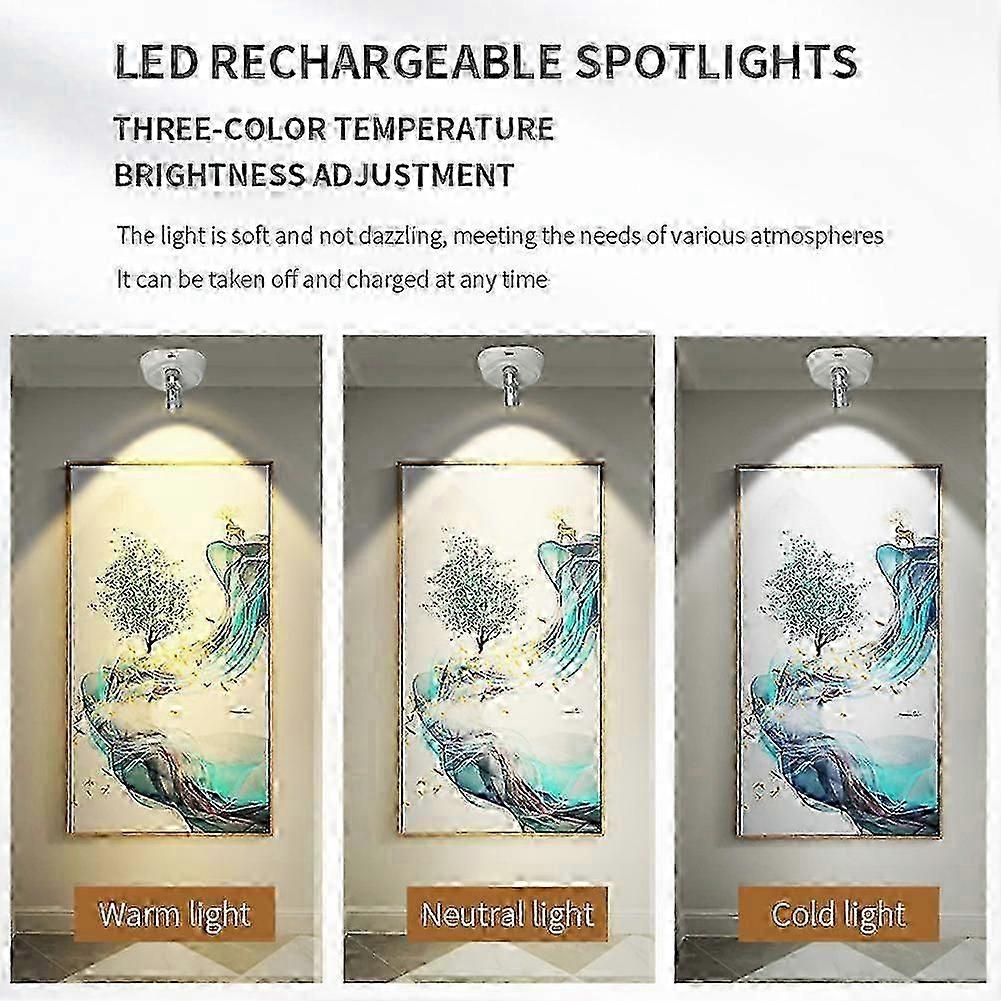 2 Set Wireless LED Spotlight with Remote Control, Timer, and Adjustable Brightness compatible Indoor Lighting