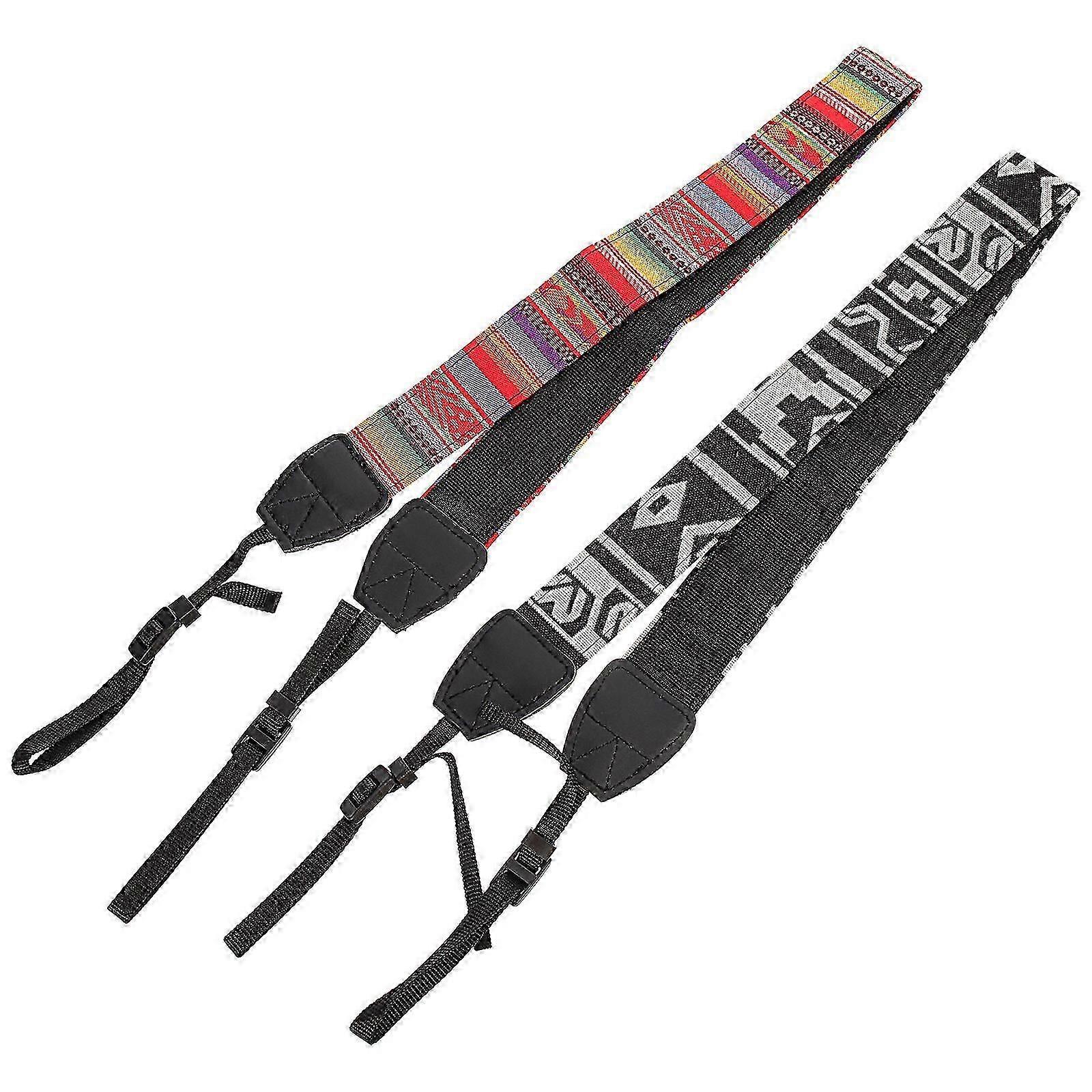 Ethnic Style Camera Shoulder Strap for Mirrorless Cameras 2Pcs Adjustable Safety Strap