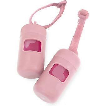 2026 Soporte para bolsas de excremento de perro, accesorio para correa, dispensador reutilizable para viajes, paseos, parques y uso al aire libre, duradero con clip - Rosa, paquete de 2