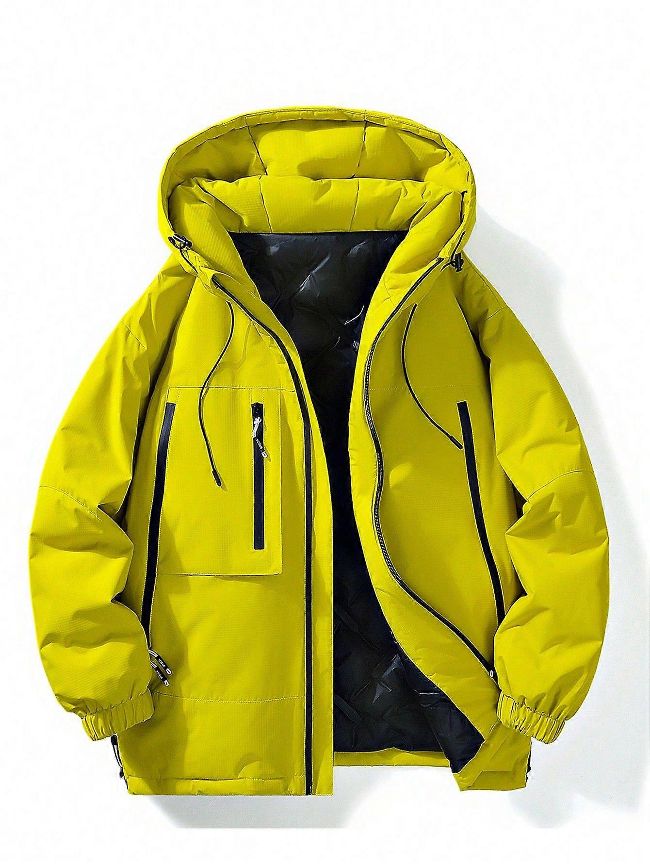 Heren Zip Up Pullstring Capuchon Down Coat