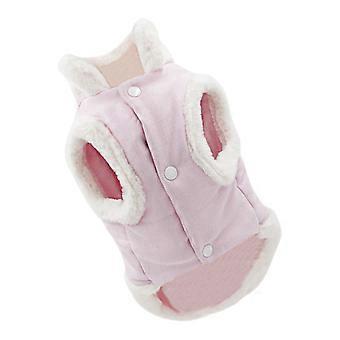 Dog Plush Harness for Outdoor Use 2Pcs Warm Pet Vest Harness Pink