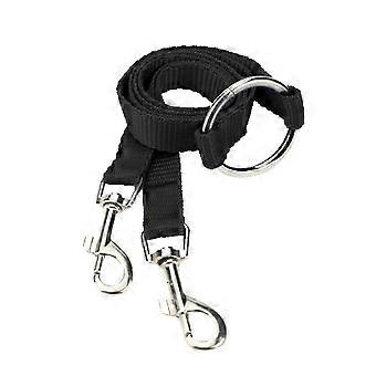 Double Leashes for Dogs Walk and Control 2 Dogs Nylon Belt Pet Dog Traction Rope for Small Pets (Black)