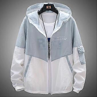 Men`s Windbreaker Summer Sun Protection Jacket Outwear Sports Cycling Thin Hooded Coats Men Jaqueta Masculina Brand Clothing
