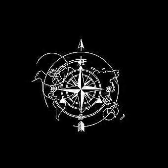 1PCS Camper trailer truck travel compass world map graphics car sticker geometric rose hood vinyl map decoration accessories