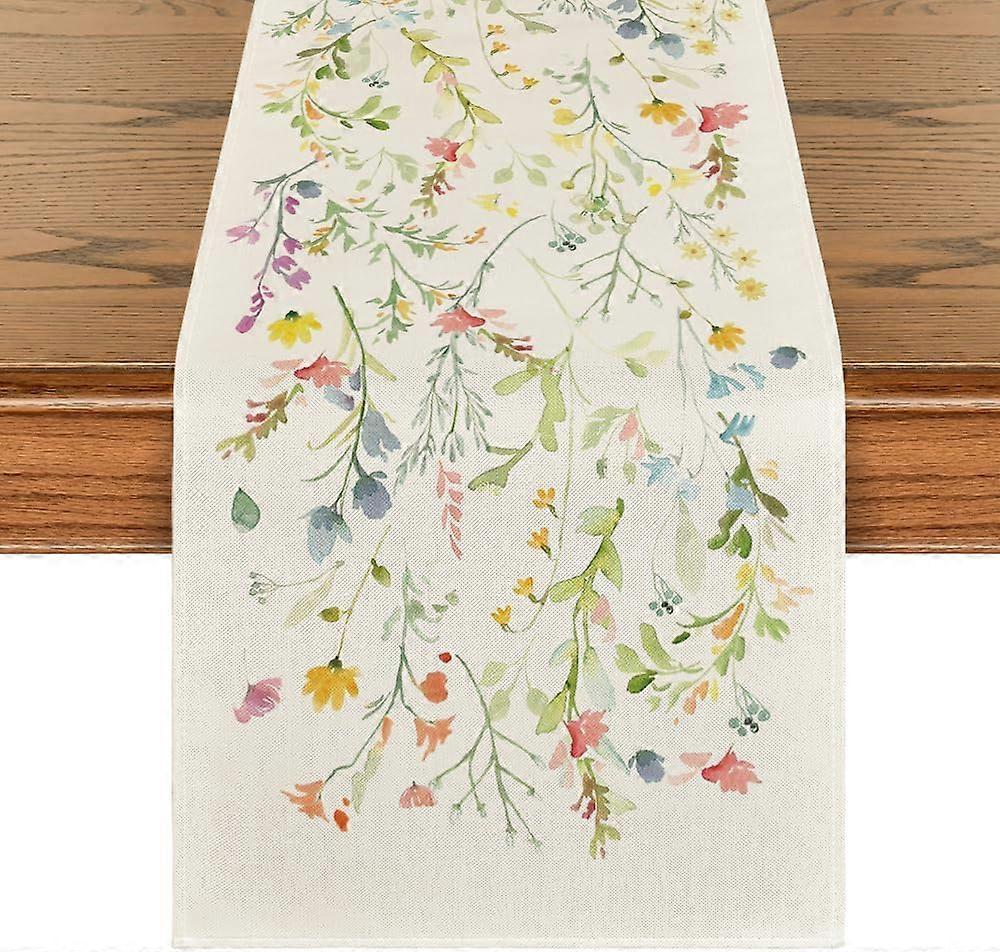 Spring Table Runner, Summer Table Runner with Floral Pattern, Seasonal