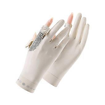 Summer Driving Gloves Cooling Full Finger Ice Silk Sun Protection Gloves for Women Cycling