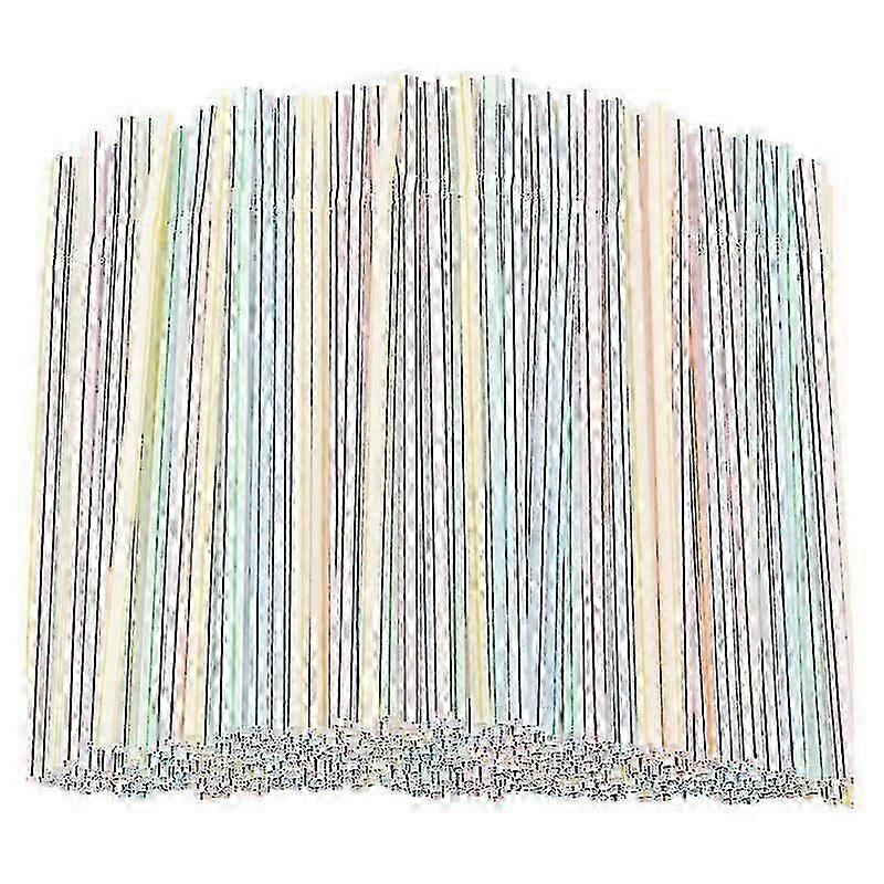 1000 Flexible Plastic Drinking Straws Striped Multicolor Disposable Bendable Straws