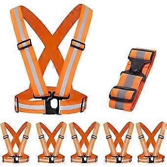 5 Pack Mount Marter Reflective Vest, Lightweight Safety Vest For Women, Men And Kids, Adjustable Reflective Running Vest With 360 High Visibility F