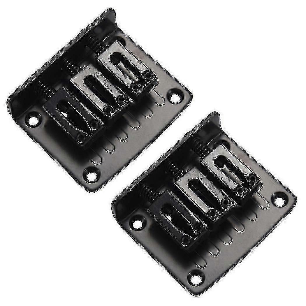 3-string Black Top Loading Hard-tail Bridge 2pcs Compatible with Cigar Box Guitars