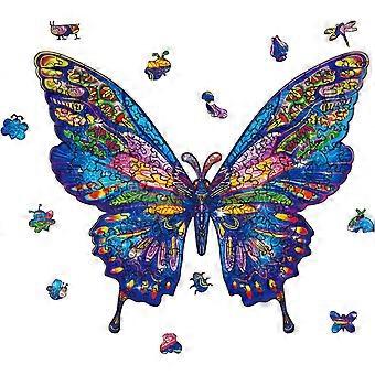 120Pcs Big Butterfly Wooden Jigsaw Puzzles for Adults 13x11inch Insect Jigsaw Puzzle for Children Colorful Animals Shaped Wood Puzzles for Birthday