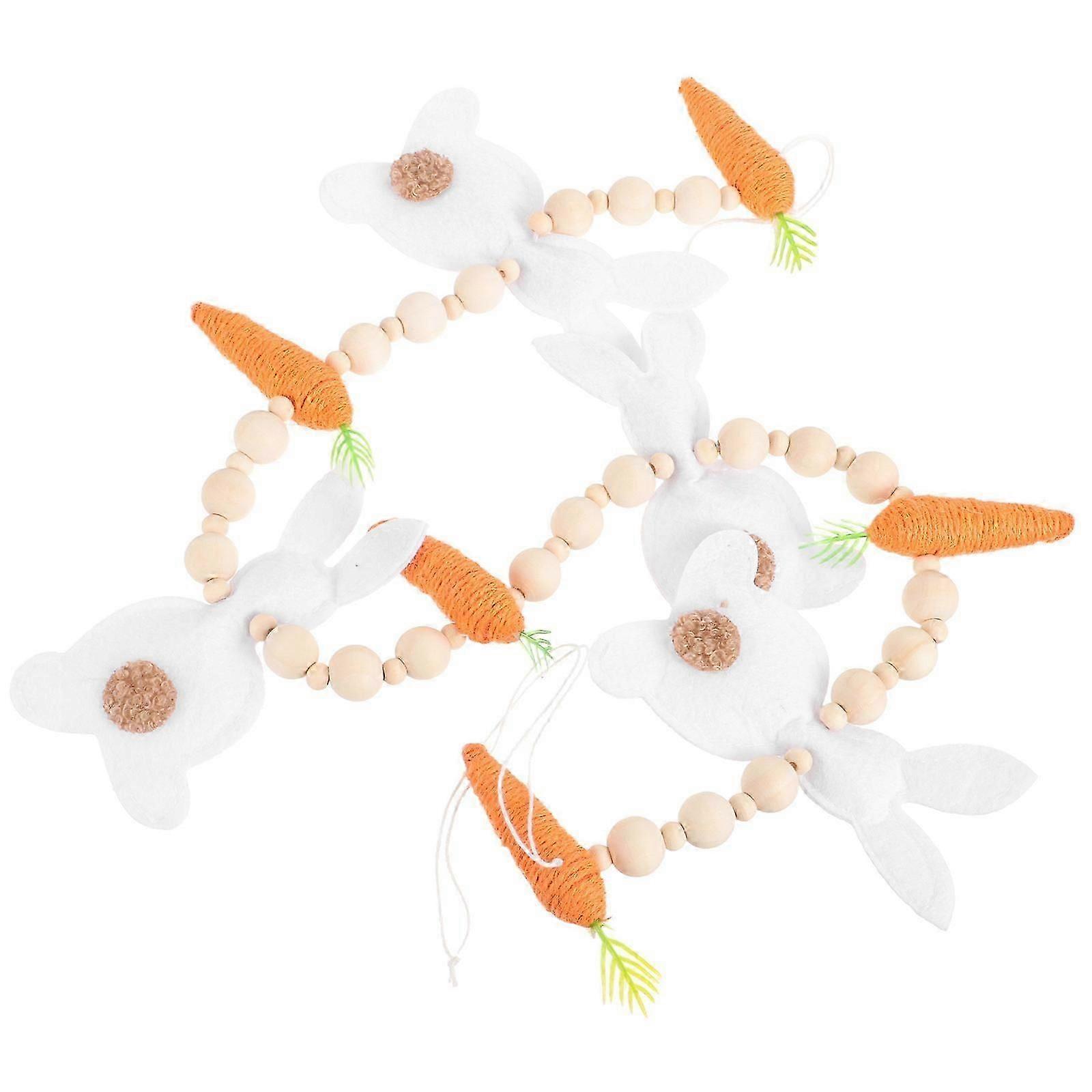 Hanging Rabbit Beaded Garland 1Pack Decorative Farmhouse Rustic for Spring Easter