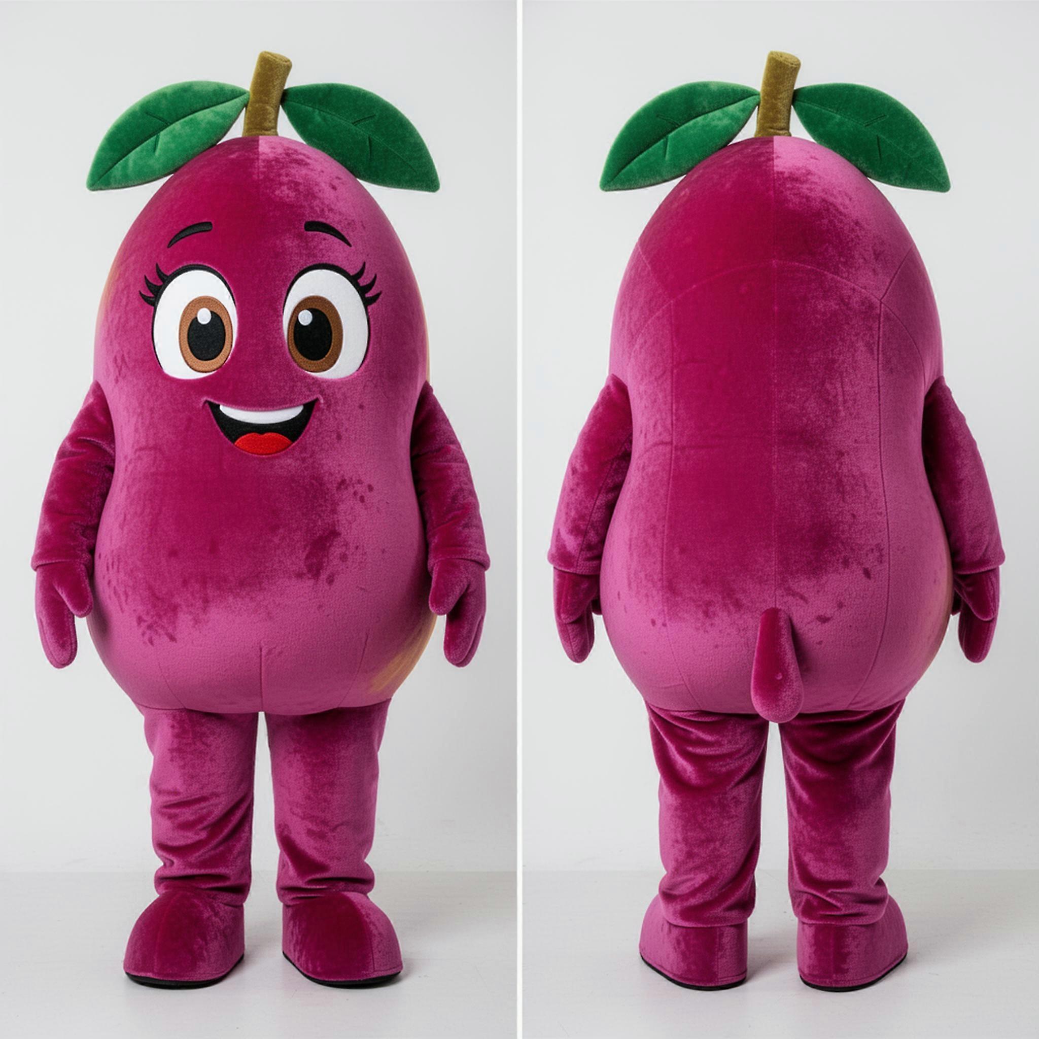 MASTICOT Magenta Plush Rounded Mango Mascot