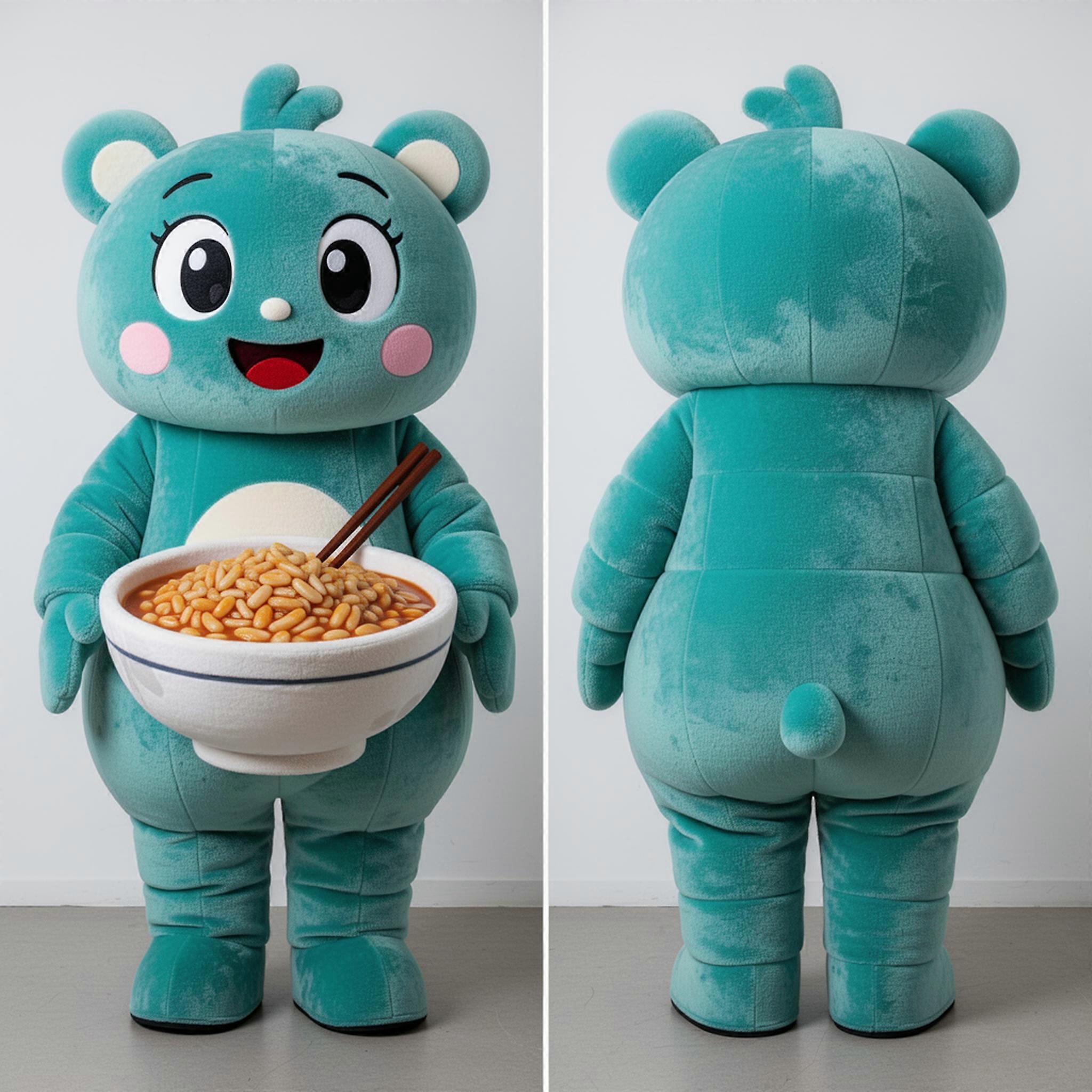 MASTICOT Teal Creamy Smiling Miso Soup Mascot