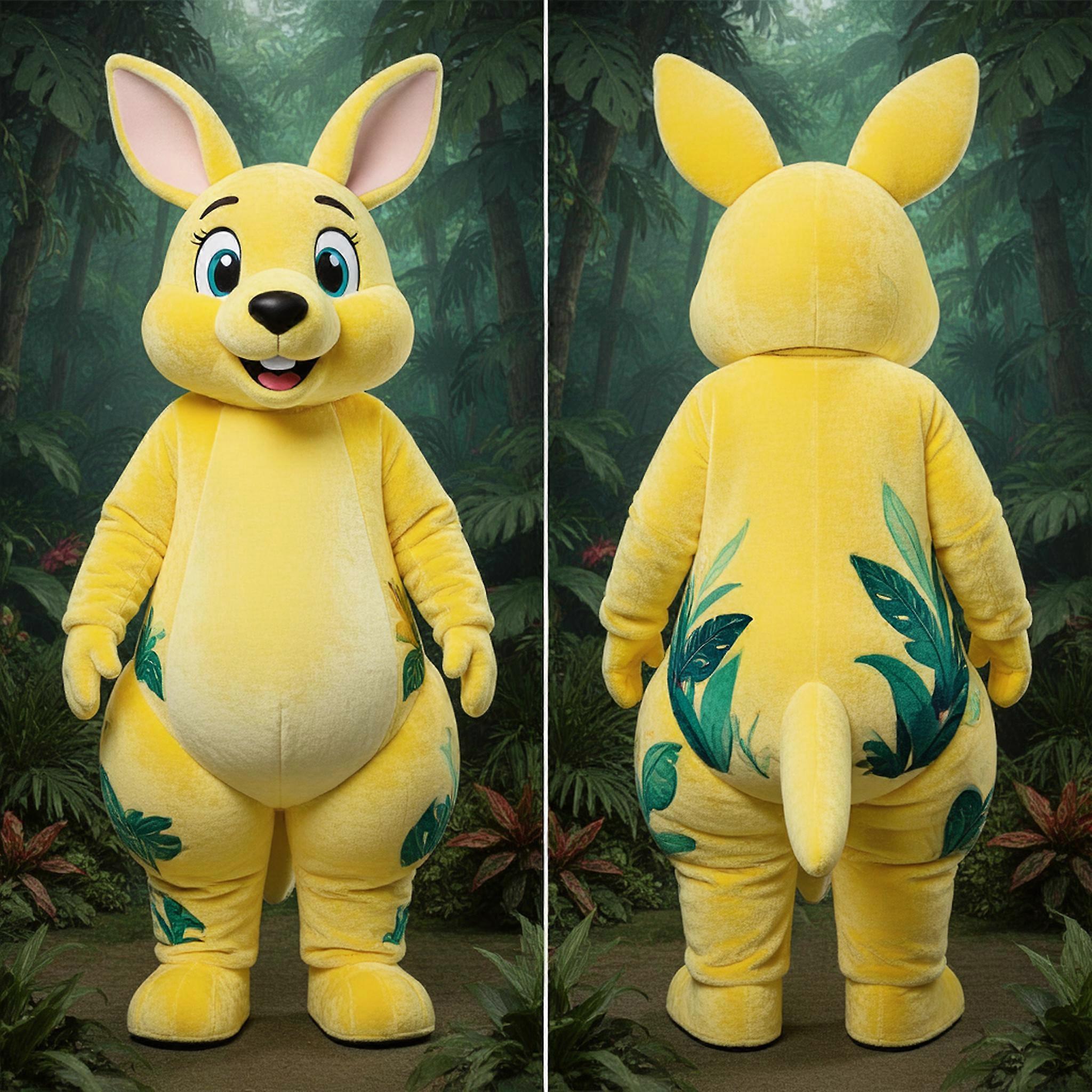 MASTICOT Lemon Yellow Plush Kangaroo Mascot