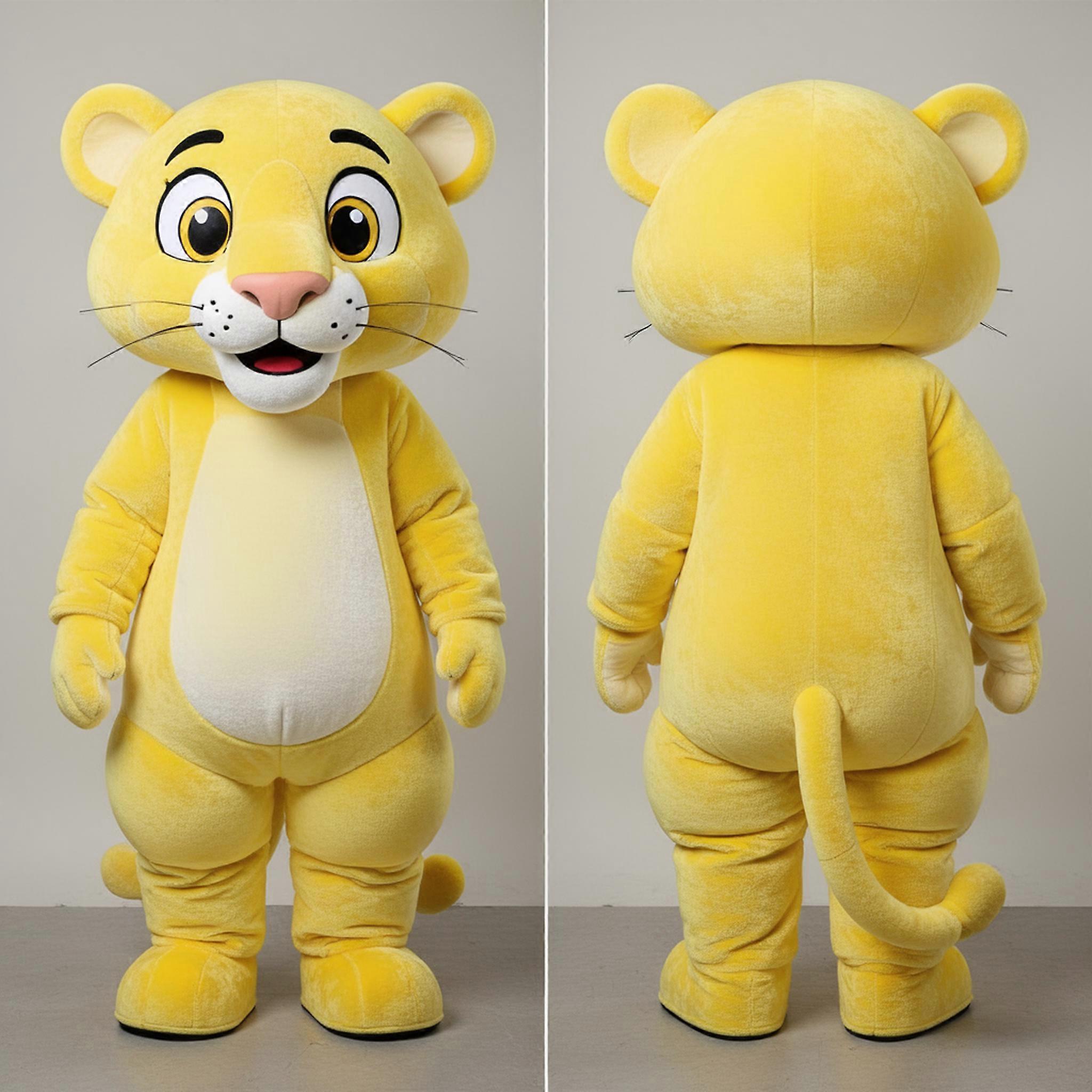 MASTICOT Lemon Yellow Expressive Panther Mascot