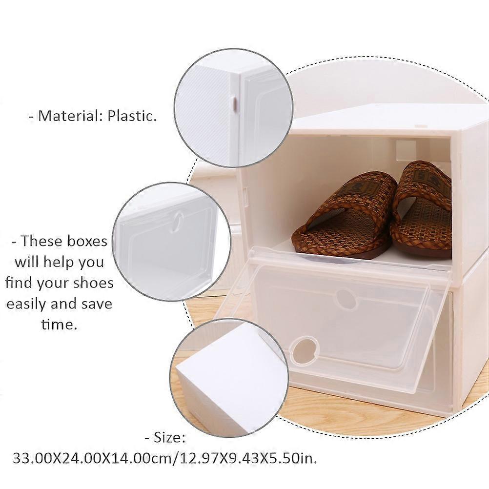 Shoes Box Plastic Drawer Type Container for Storage 6Pcs Stackable