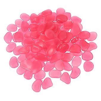 Rosy Fish Tank Luminous Stone for Decoration 100Pcs Glow Pebbles