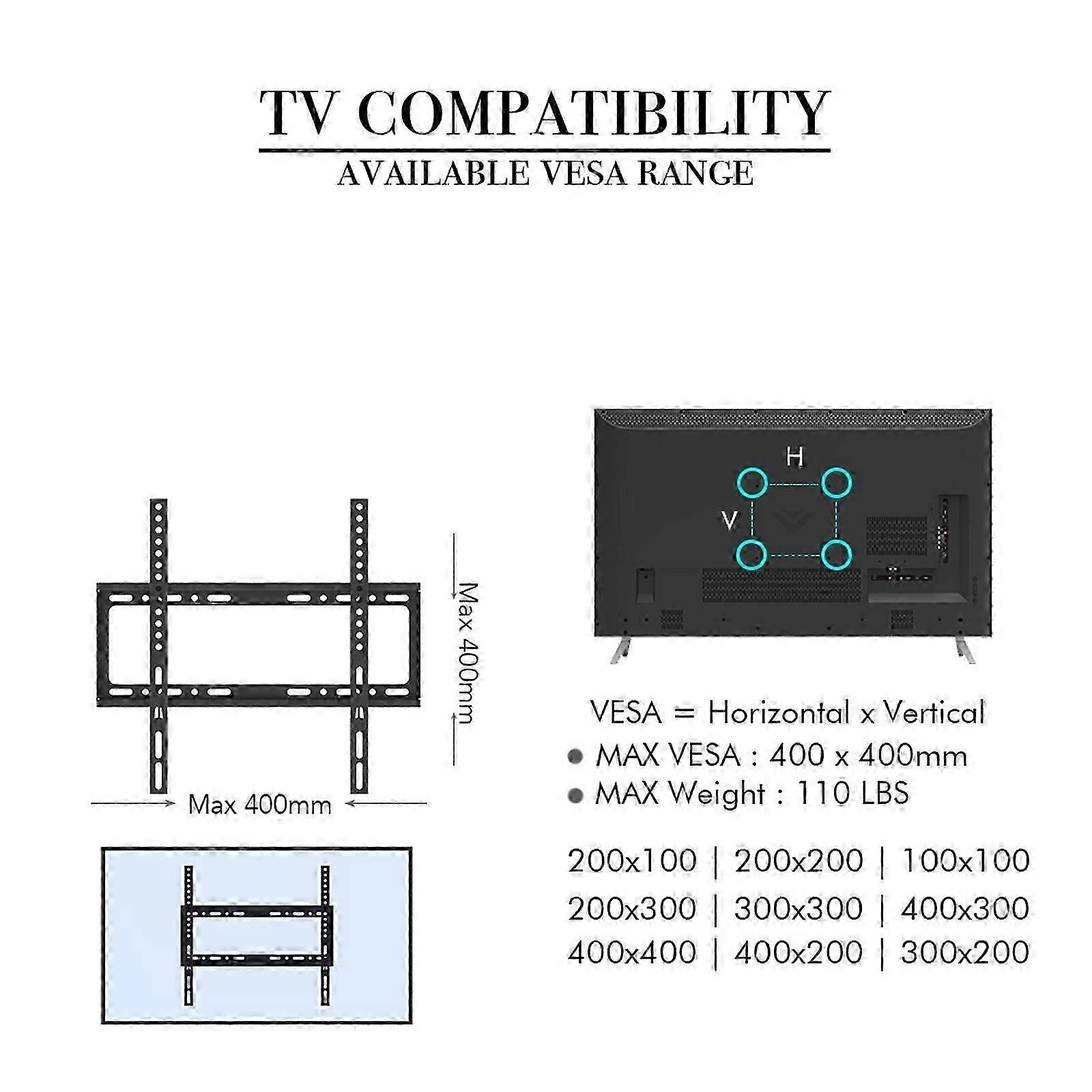 26-55 Inch Fixed TV Mount with Level