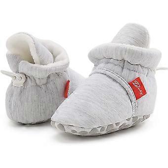 Newborn Baby Boy Girl Cotton Booties Soft Sole Infant Stay On Slippers Winter Warm Toddler Cozy Fleece Socks House Shoes