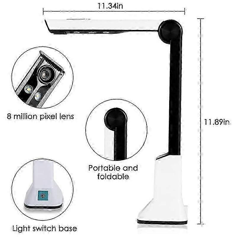 Portable high-Definition Scanner, Document Camera with Real-time Projection Video Recording Function, A4 Scanner js