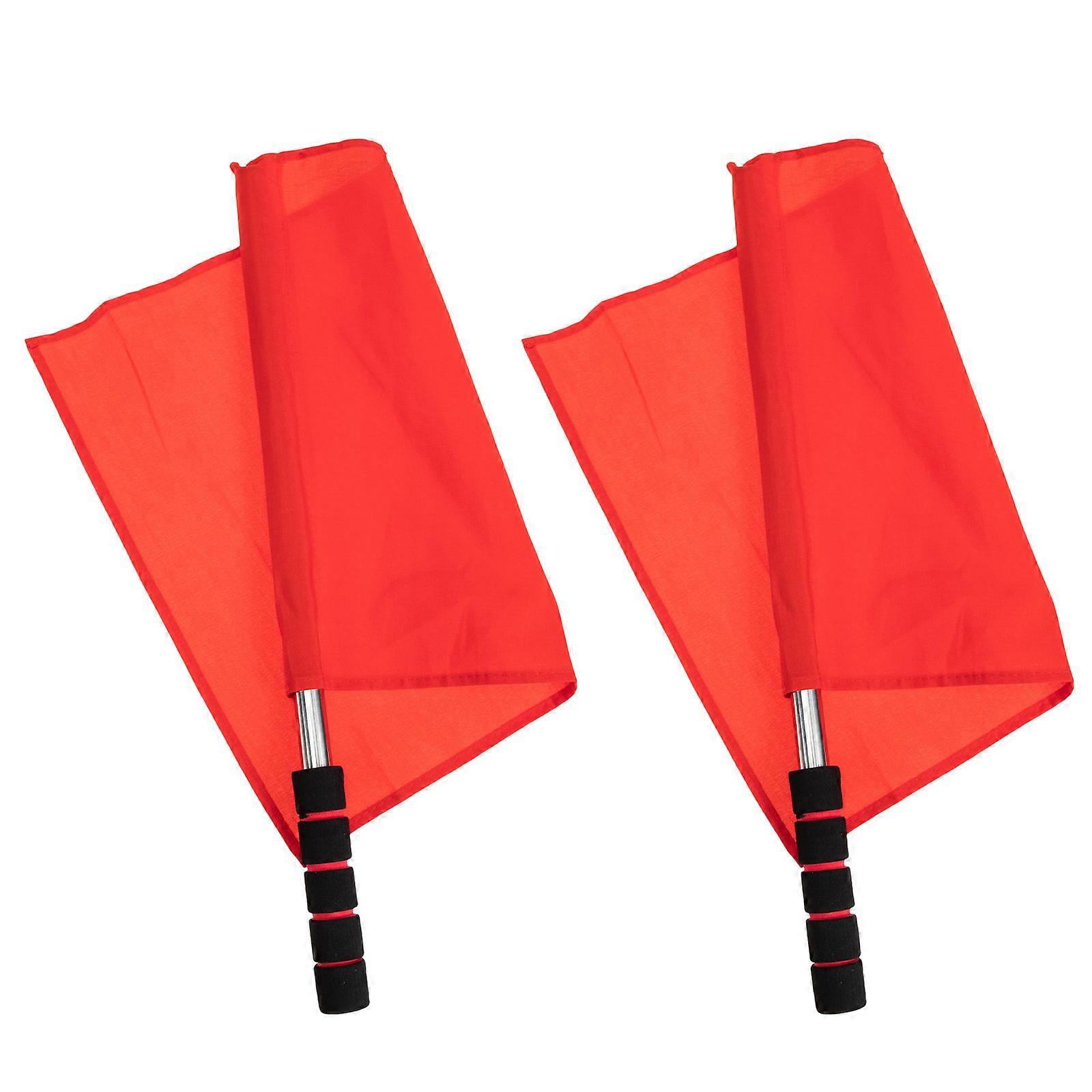 Red Match Referee Signal Flags for Traffic Warning 4Pcs Handheld Flags