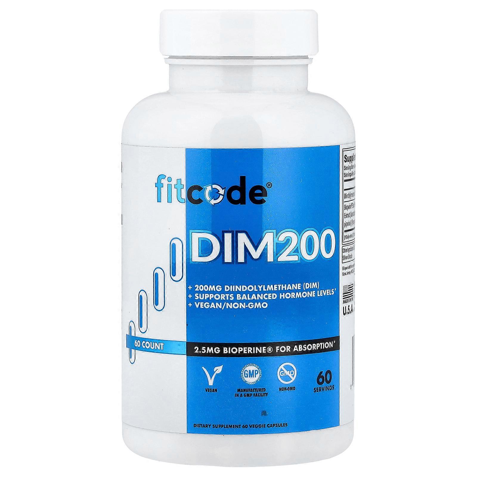 3 x fitcode, DIM200, 60 Veggie Capsules