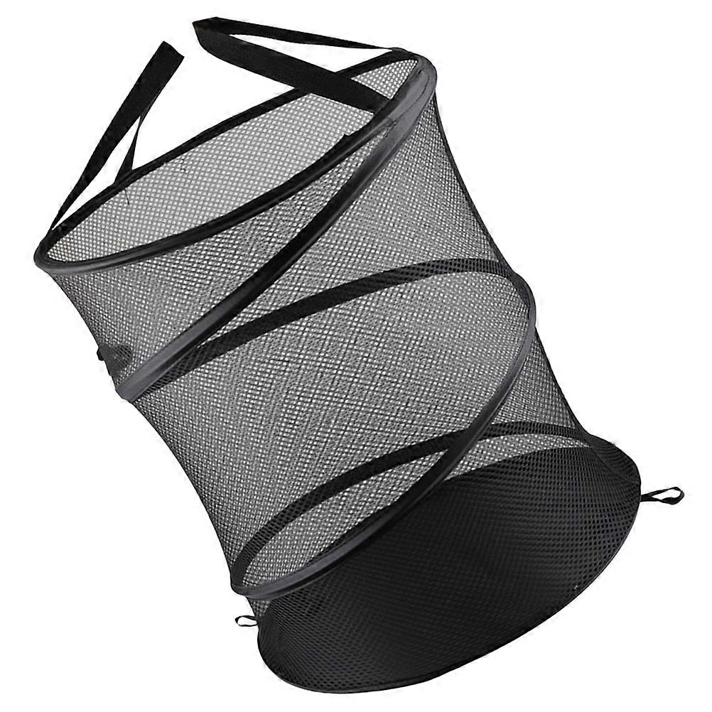 Laundry Storage Basket Foldable for Clothes with Breathable Mesh Black