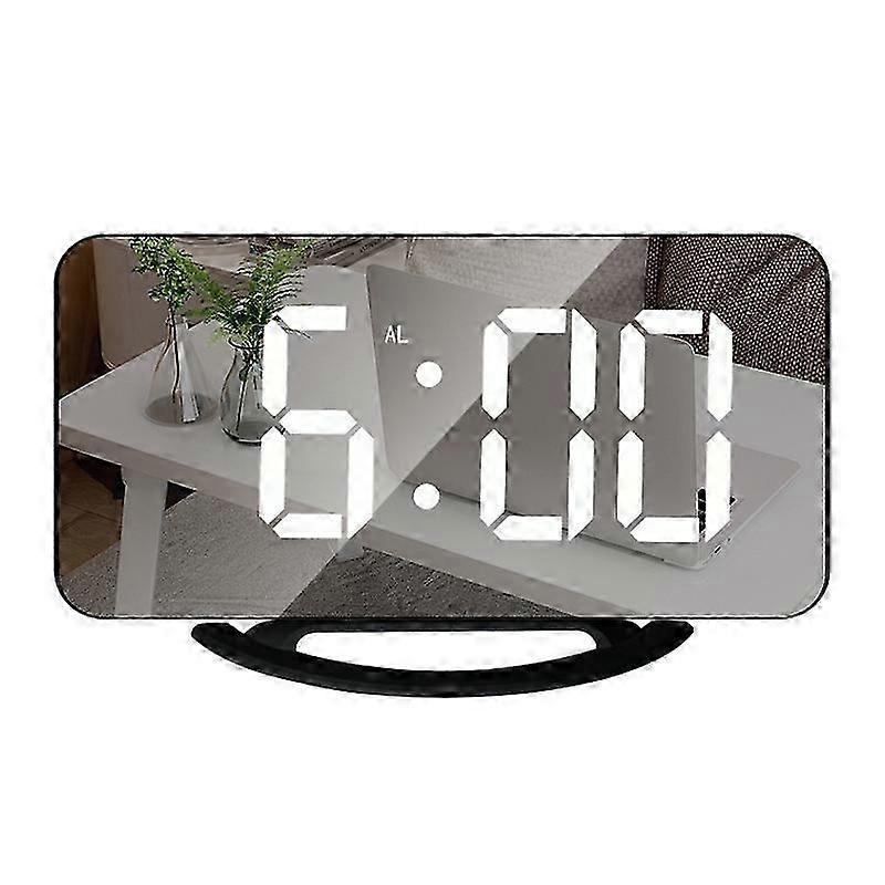 3-Brightness LED Mirror Alarm Clock