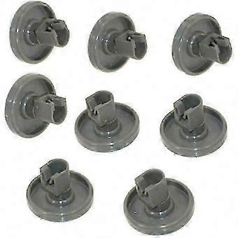 Dishwasher Wheels 8 Pack for Lower Basket - Compatible with Faure, Zanussi, AEG, Electrolux, IKEA