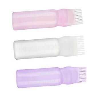 Hair Dye Applicator Bottle Set 3pcs with Comb Tip for Precise Root Application and Even Color Distribution