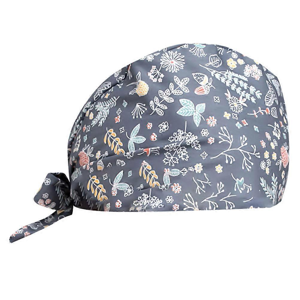 Cotton Floral Scrub Cap Adjustable