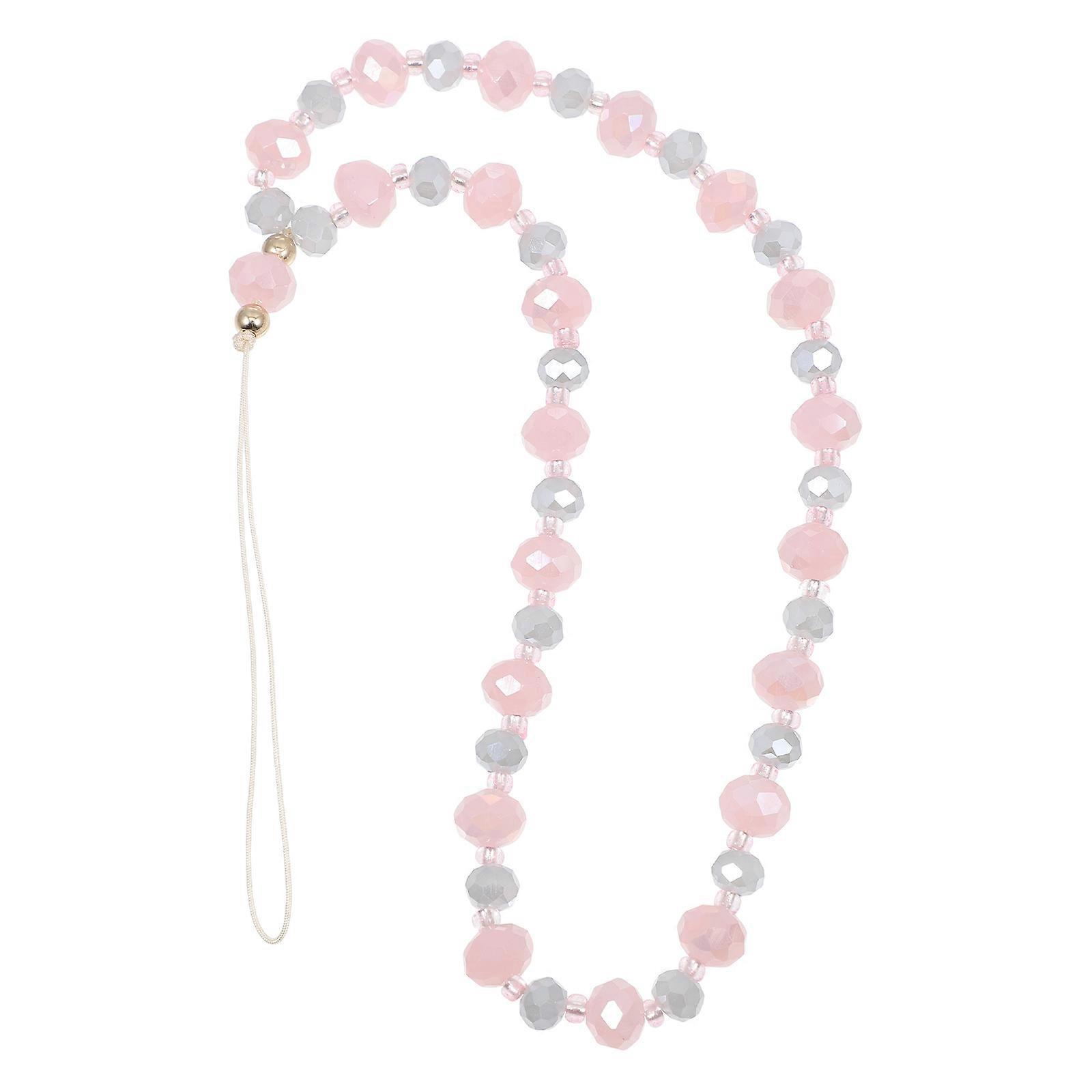 Pink Decorative Phone Chain Multi-Function Lanyard compatible with Phone Use
