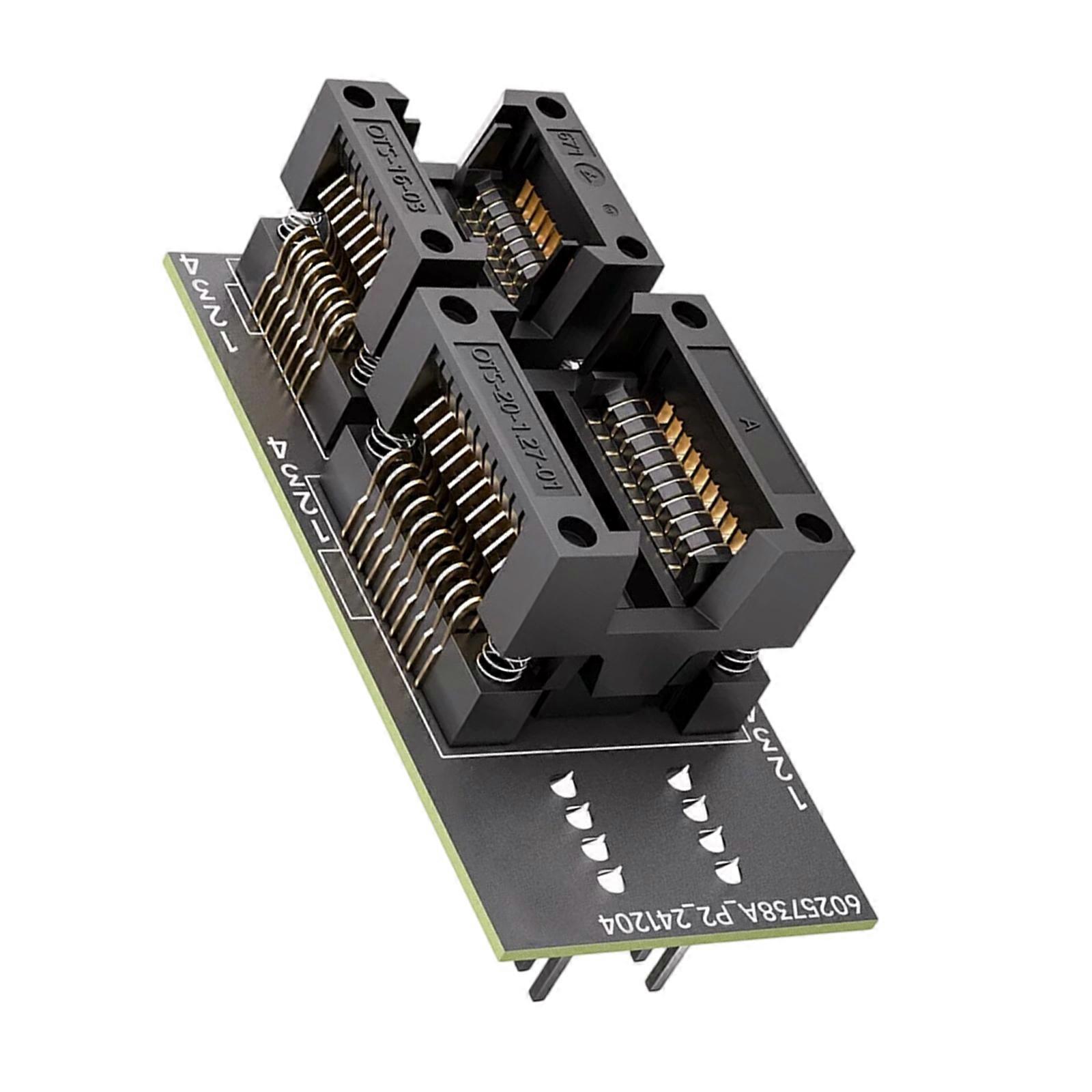 BIOS Programming Adapter Board with Multiple Socket Clamp Structure for Chip Flashing, Workbench Repair Workflow and Setups Use Multicolor