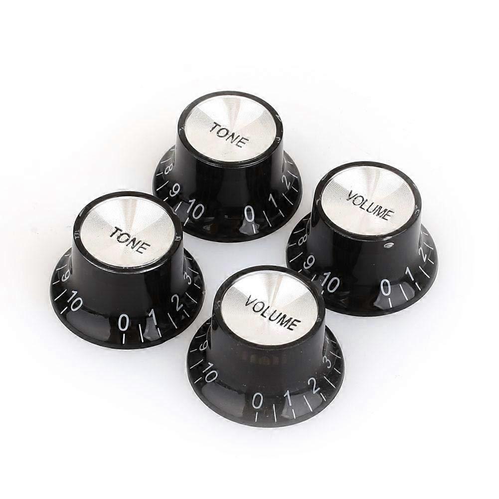 Guitar Control Knobs Set Black ABS Replacement for Electric Guitar Easy Volume Control 4pcs