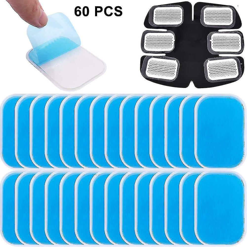 60pcs Gel Sheets Compatible With Gel Pad, Abs Trainer Replacement Gel Sheet Abdominal Toning Belt Muscle
