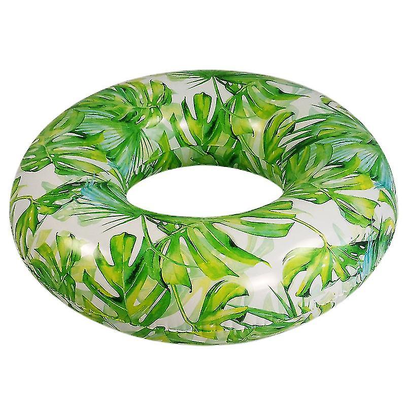 90Cm Green Swimming Machines 1pc Floating Ring Monstera Pattern Swimming Ring For Swimming Pool Beac
