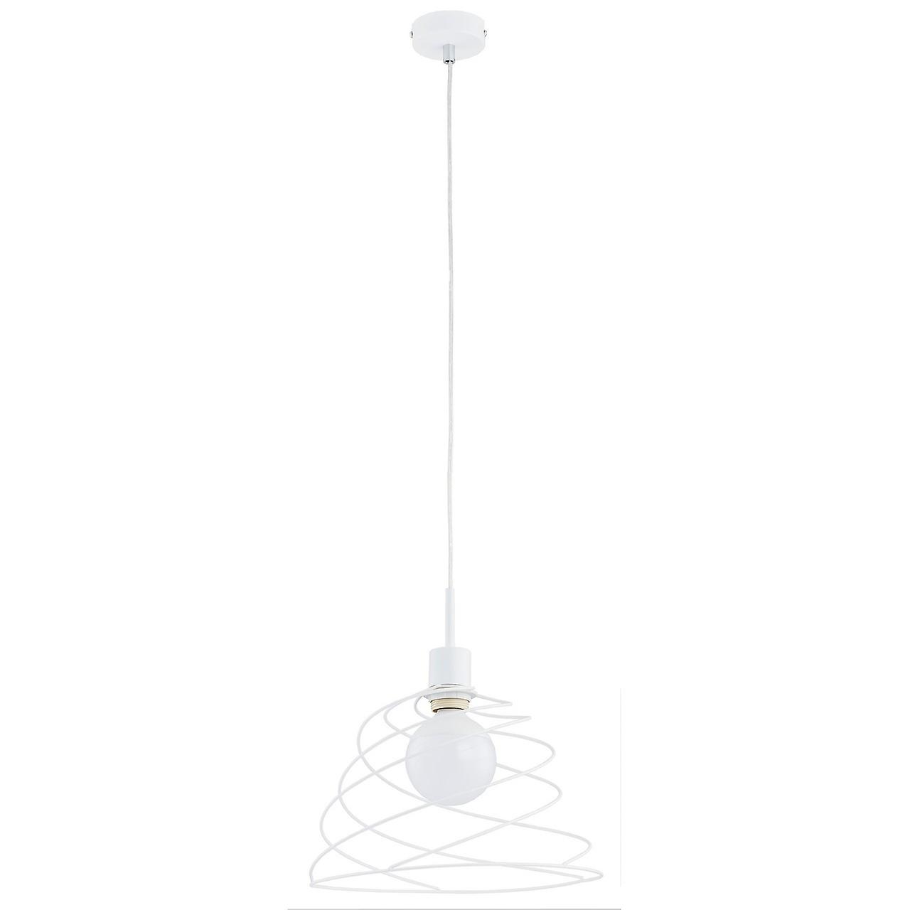 Keter Fler Wire Frame Pendant Ceiling Light White, 30cm, 1x E27