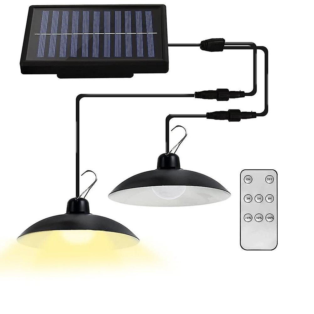 Dual Head Solar Pendant Light, Indoor/outdoor, 3m Cord, Ip65 Waterproof, Garden/yard Hanging Lamp
