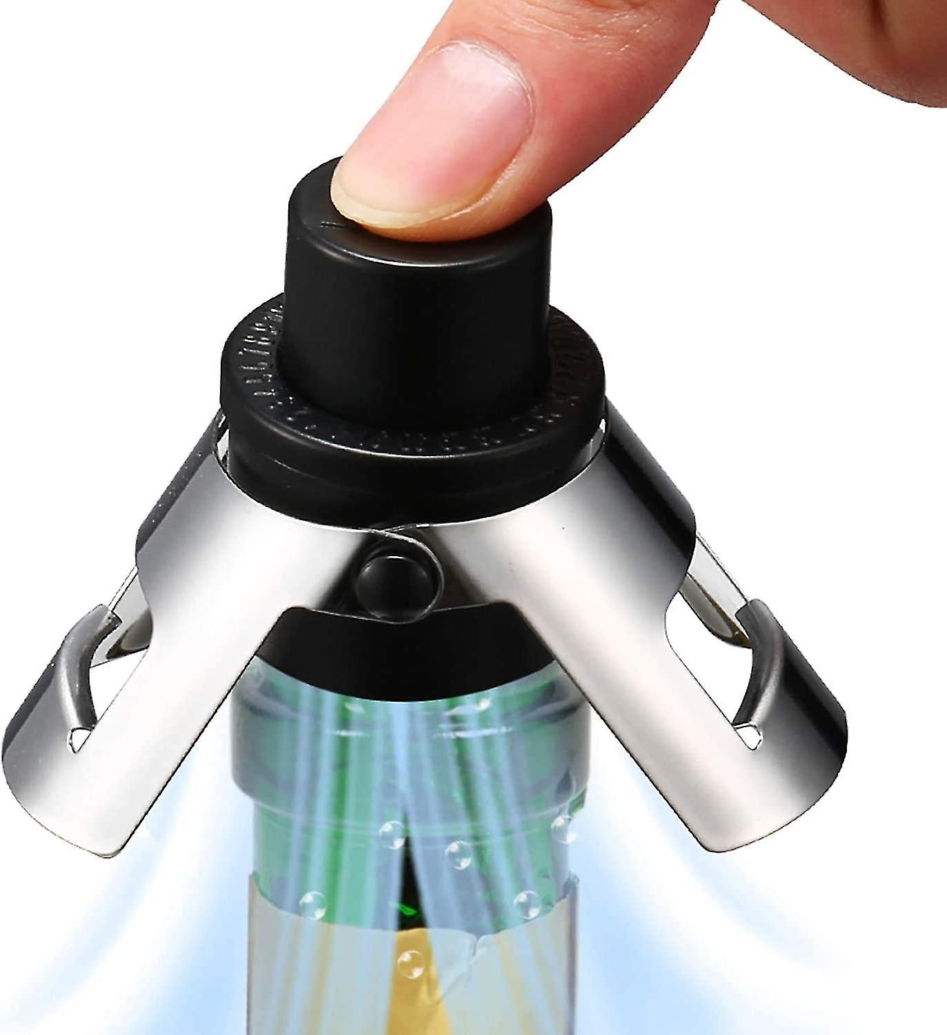 2-pack With Built-in Pump Wine Vacuum Stoppers For Champagne, Prosecco And Cava - Champagne Corks