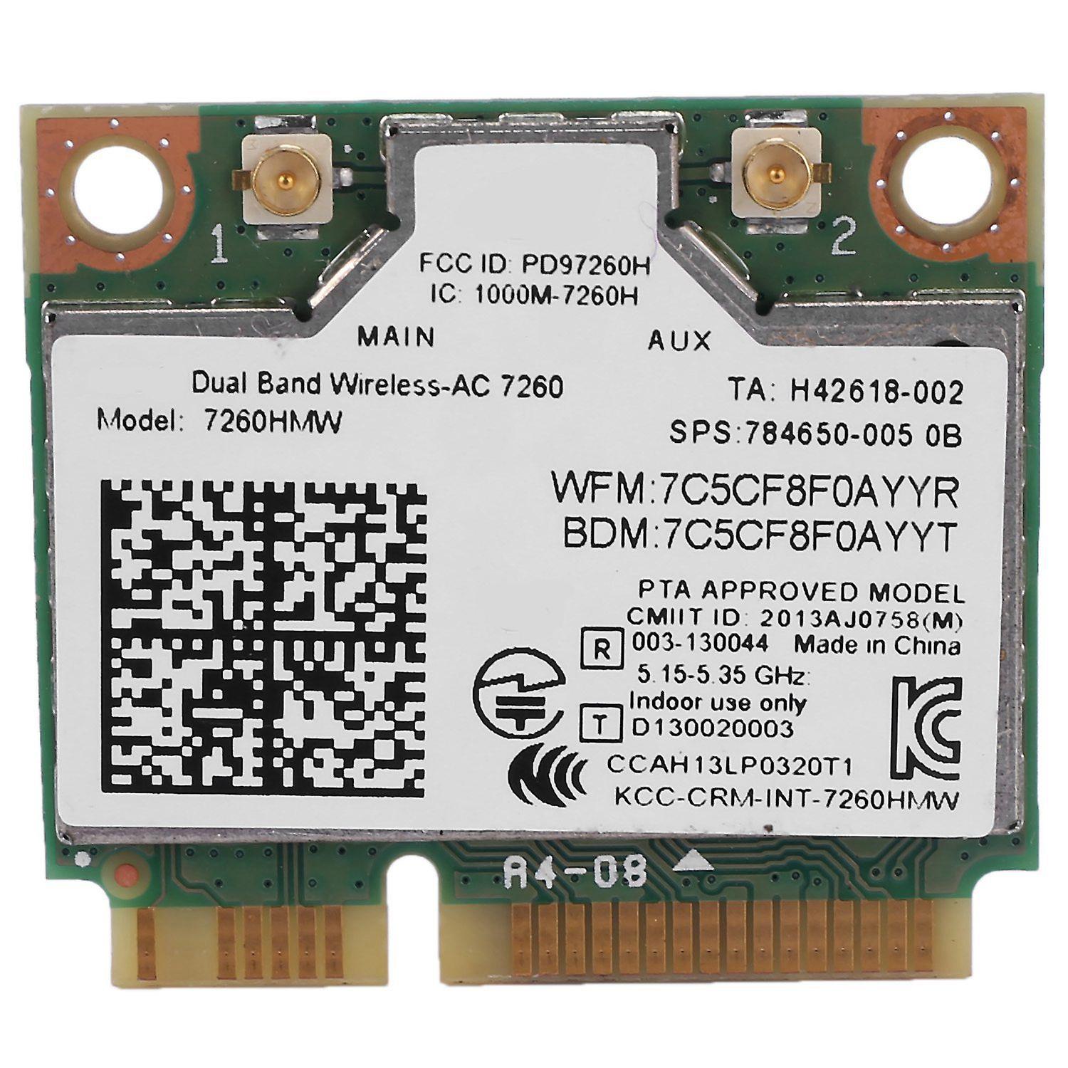 Adaptador inalámbrico de doble banda Ac1200 para Intel 7260 7260hmw Ac Mini Pci-e Card 2.4g / 5g Wifi + bluetooth Blanco verde