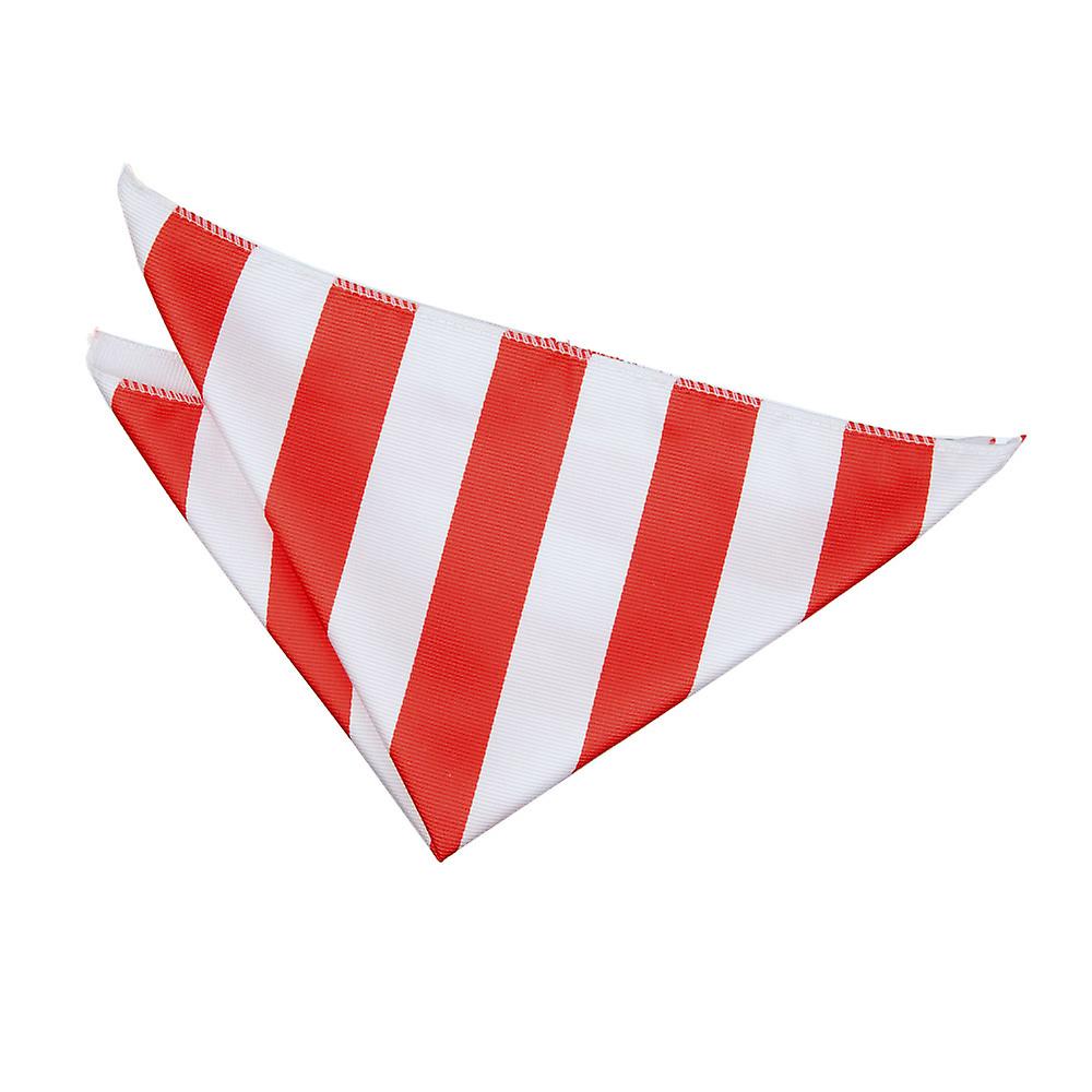 Red and White Striped Pocket Square