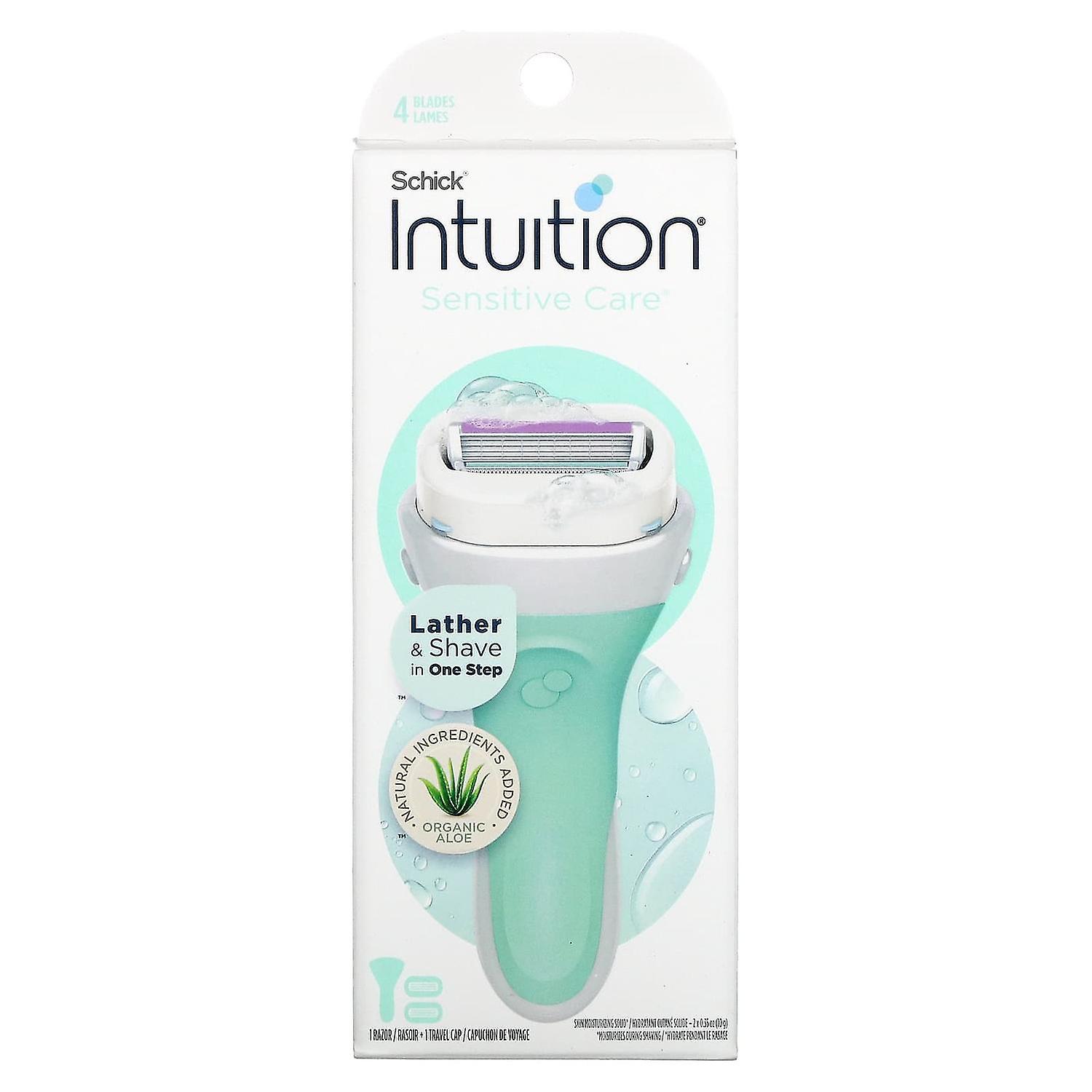 Schick, Intuition, Sensitive Care, Organic Aloe, 1 Razor, 2 Cartridges