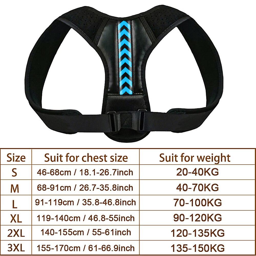 Adjustable Back Posture Corrector Belt Upper Spine Support Straightener For Habitual Camel Back, Back Shoulder Neck Pain Relief-blue