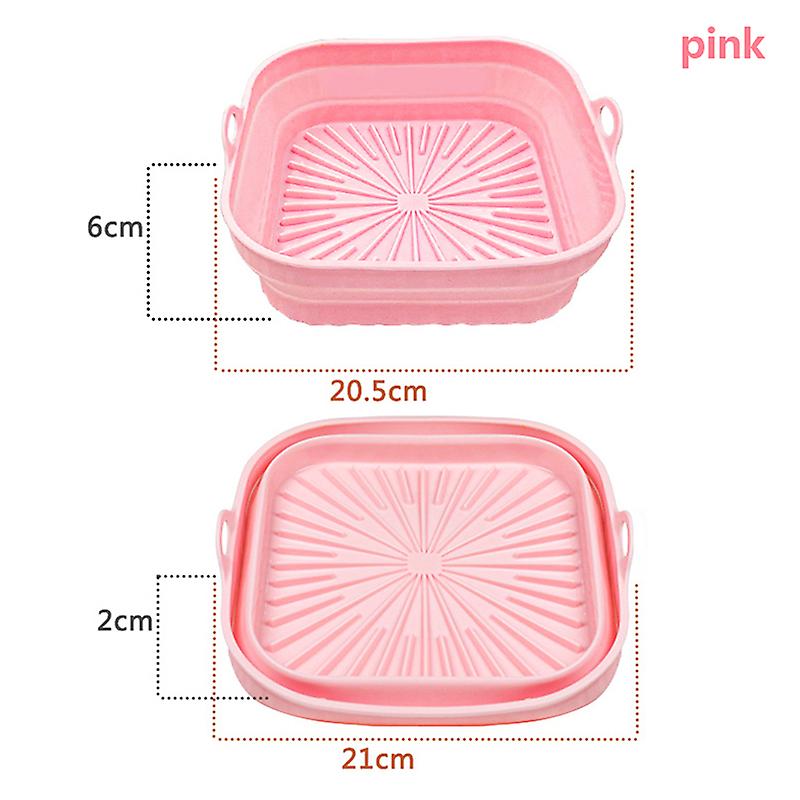 1 Pcs Collapsible Air Fryer Silicone Pot Reusable Round Square Liners Basket For Air Fryer