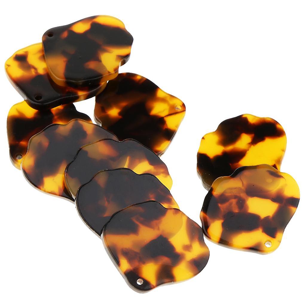 10 Piece Seashell Shape Acetate Acrylic Pendant DIY Earring Craft Brown