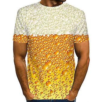 Summer Men Beer 3d Print T-shirt Lightweight Breathable Fashion