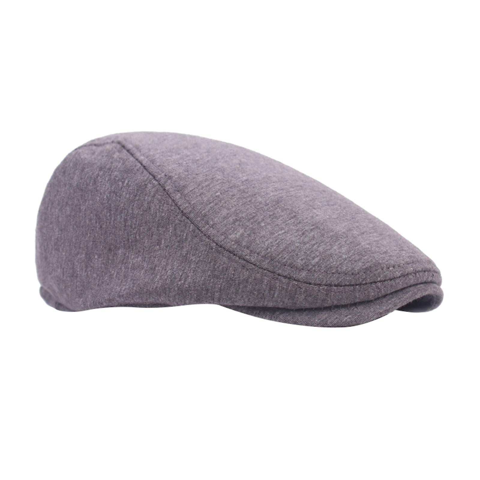 Cotton Newsboy Hat Classic Hat Flat Cap Winter Spring Fall Beret Grey